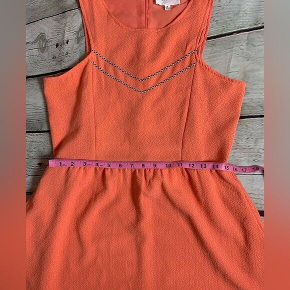 OLIVE & OAK | Orange/Peach Fit and Flare Dress Size Medium - Picture 4 of 6